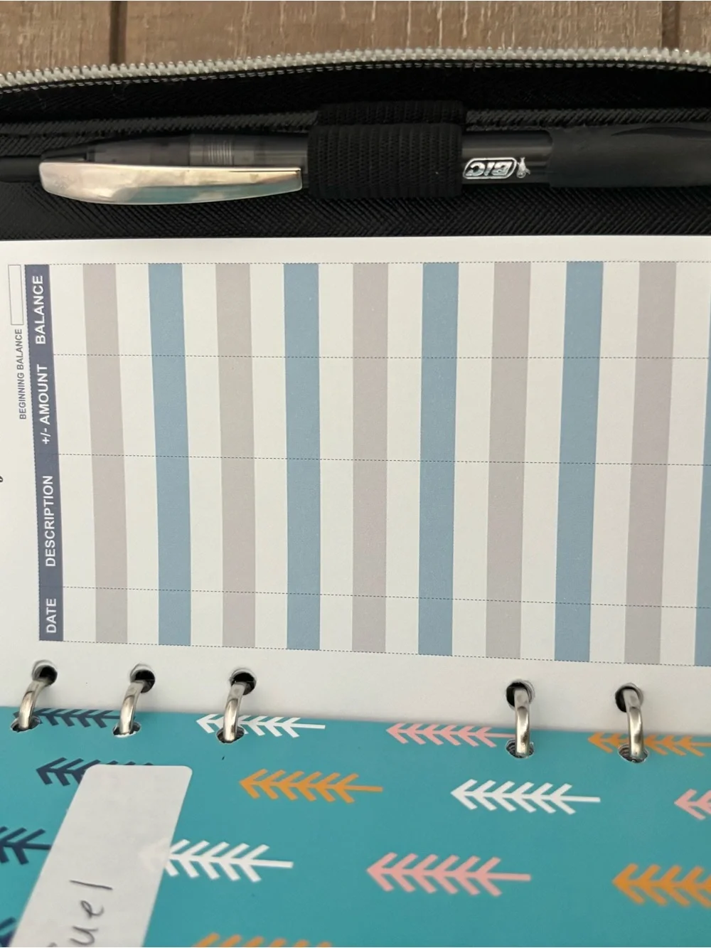 Black cash envelope budgeting Zip Wallet - Picture 6 of 6